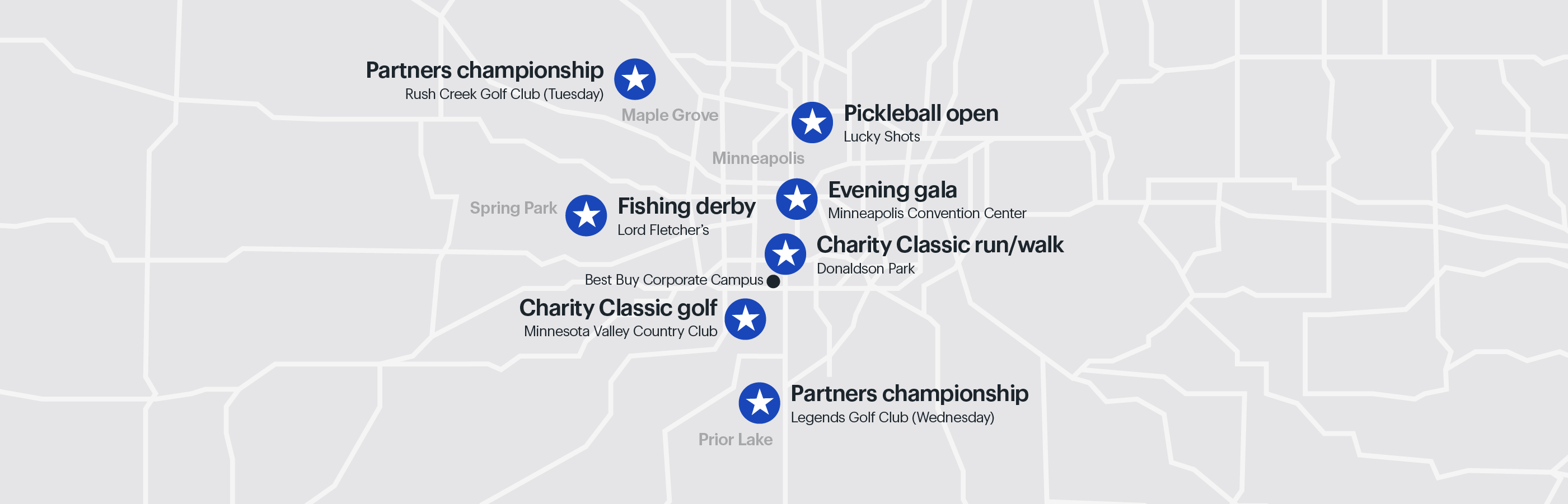 Best Buy Charity Classic Event Map Locations